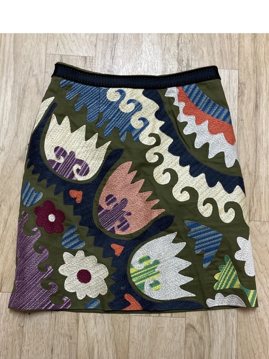 Anthropologie Dresses & Skirts - Anthropologie By Vanessa Virginia Olive Green Embroidered Floral Pencil Skirt